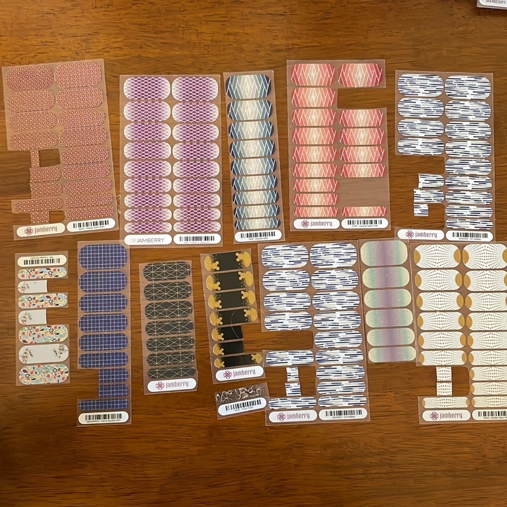Jamberry Bundle Glitter Nail Wraps 1 Full Sheet 1 Half Sheet Many Partials